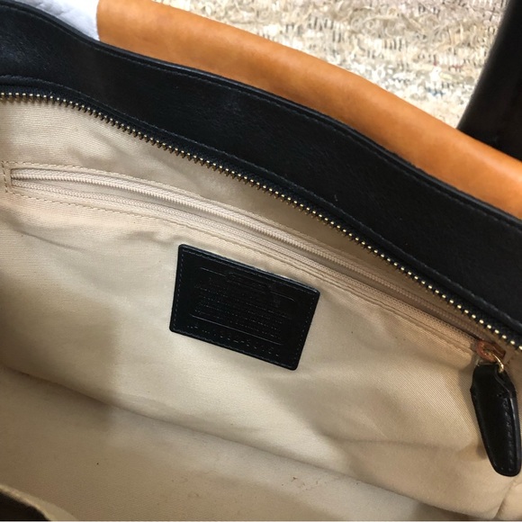 Coach Bleecker Brown Black White Colorblock Riley Carryall Tote Handbag - Picture 13 of 16